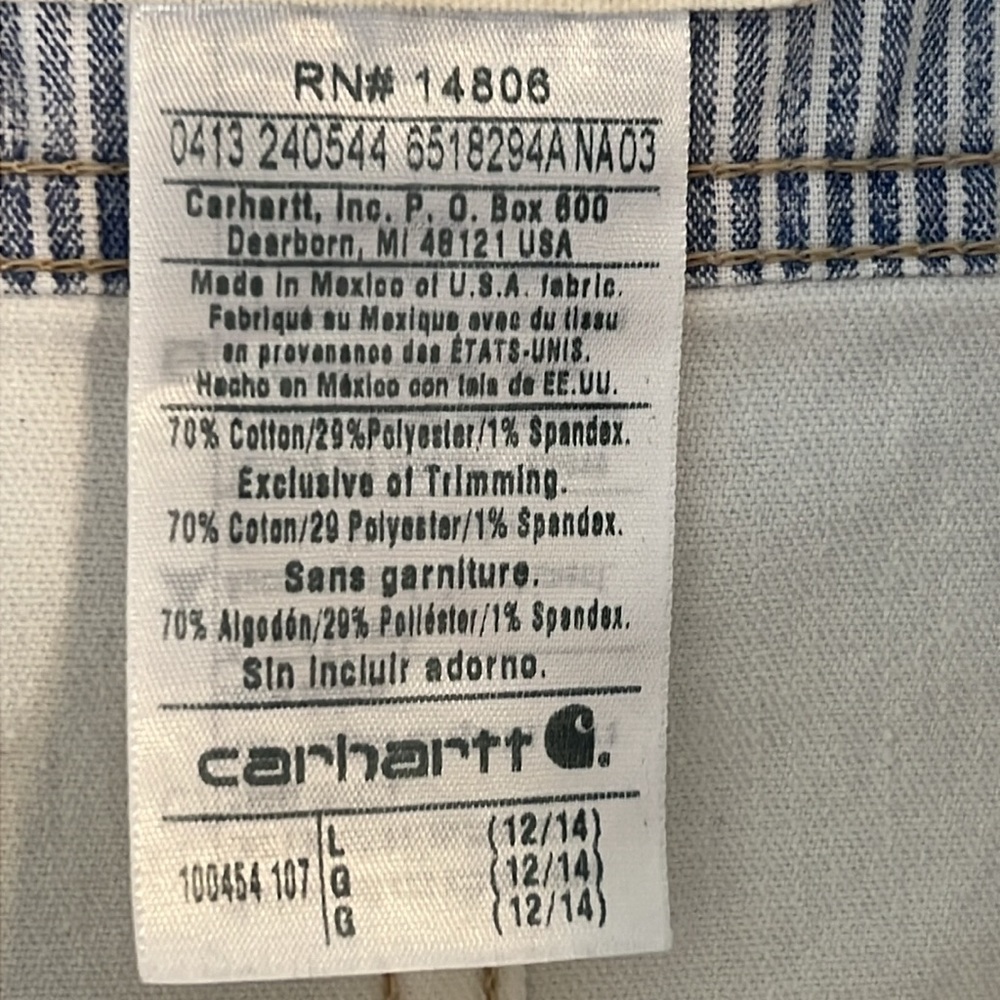 Carhartt White Jacket Sz Large 12/14 - Picture 2 of 12